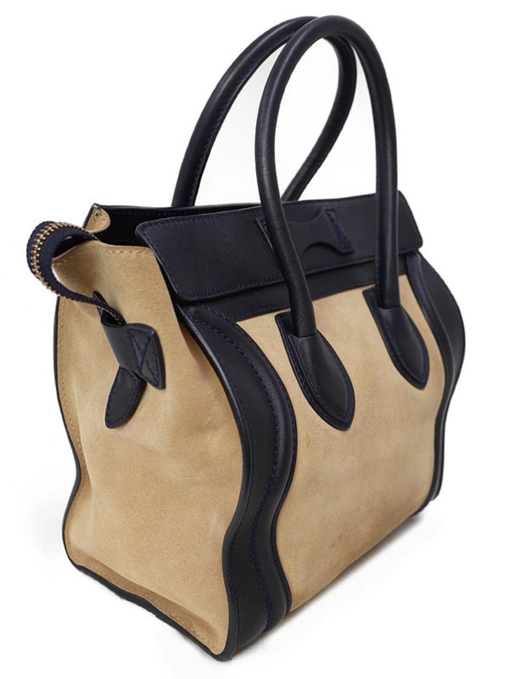 Celine Leather Shopper Tote Handbag Luggage